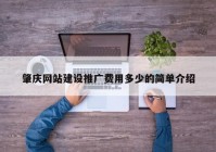 肇庆网站建设推广费用多少的简单介绍