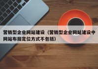 营销型企业网站建设（营销型企业网站建设中网站布局定位方式不包括）